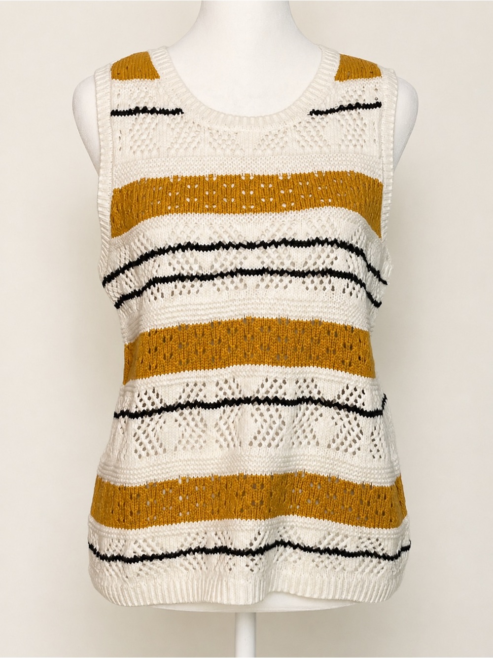 Halogen Pointelle Vest | NWOT | Coastal Grandmother | Cotton Blend Knit | Small